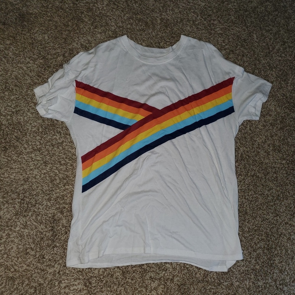 Multi color cross stripe tee